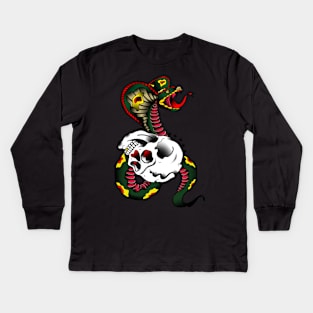 snake and skull Kids Long Sleeve T-Shirt